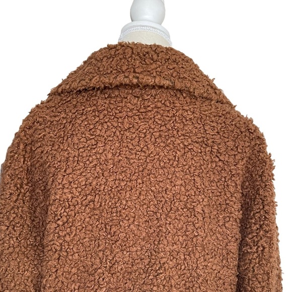 Cliche Women’s Wool Blend Teddy Sherpa Coat Jacket Size M Cocoa Brown Lined - Picture 6 of 9